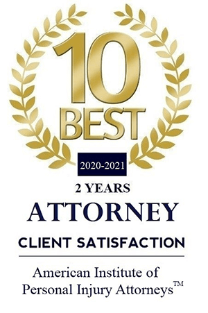 10 Best Law Firms / Client Satisfaction / American Institute of Personal Injury Attorneys 2020-2021
